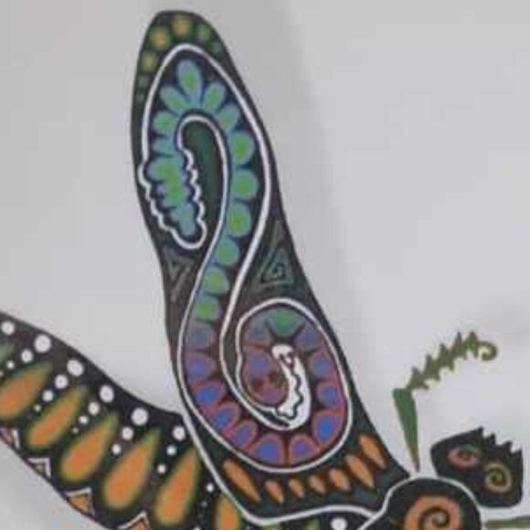 Three Dragonflies Art prints with Subliminal Wing Designs framed in a White Wood - Picture 12 of 12